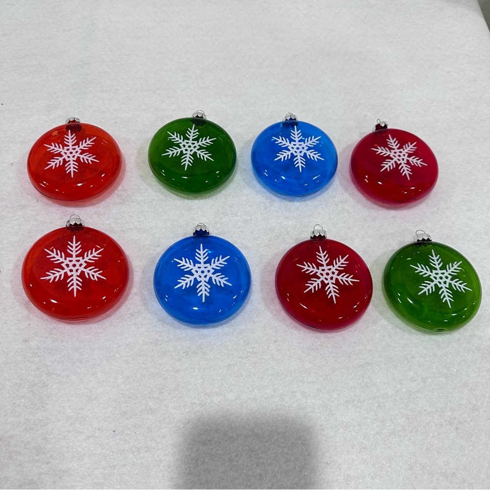 Glass Snowflake Ornaments